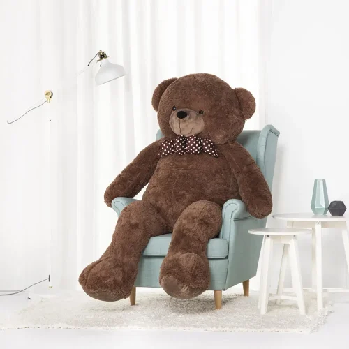 Ours en peluche géant Nomo de Teddyway (XXL), peluche douce, 100 cm, 39 pouces, 3,3 pieds, marron foncé - Teddyway