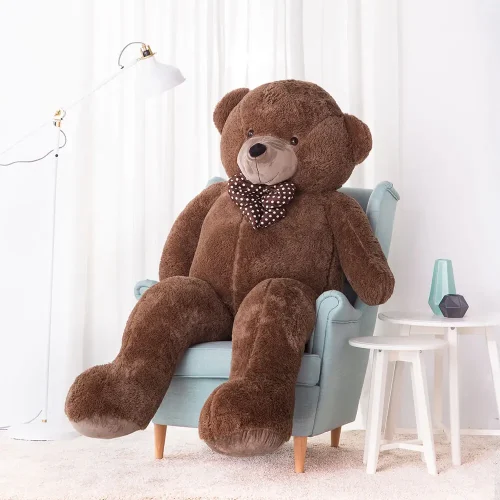 Ours en peluche géant Nomo de Teddyway (XXL), peluche douce, 100 cm, 39 pouces, 3,3 pieds, marron foncé - Teddyway