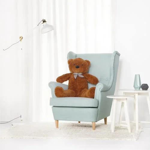 Ours en peluche géant Popo de Teddyway (XXL), peluche douce, 100 cm, 39 pouces, 3,3 pieds, marron clair - Teddyway