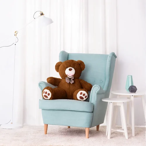 Teddyway Bobo, ours en peluche géant XXL, peluche douce, 100 cm, 39 pouces, 3,3 pieds, marron clair - Teddyway