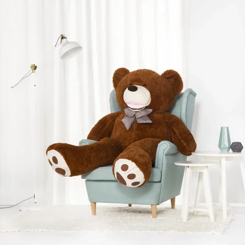 Teddyway Bobo, ours en peluche géant XXL, peluche douce, 100 cm, 39 pouces, 3,3 pieds, marron clair - Teddyway