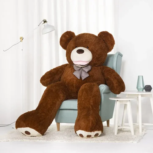 Teddyway Bobo, ours en peluche géant XXL, peluche douce, 100 cm, 39 pouces, 3,3 pieds, marron clair - Teddyway