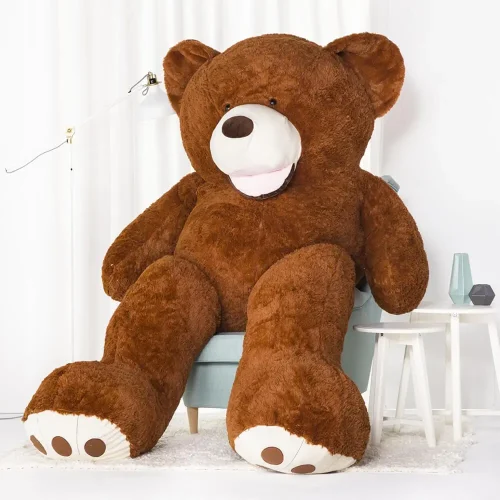 Teddyway Bobo, ours en peluche géant XXL, peluche douce, 100 cm, 39 pouces, 3,3 pieds, marron clair - Teddyway