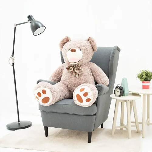 Teddyway Bobo, ours en peluche géant XXL, peluche douce, 100 cm, 39 pouces, 3,3 pieds, marron clair - Teddyway