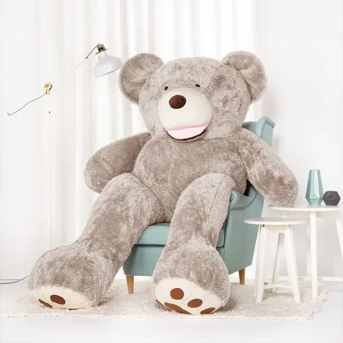 Teddyway Bobo, ours en peluche géant XXL, peluche douce, 100 cm, 39 pouces, 3,3 pieds, marron clair - Teddyway