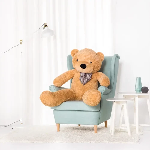 Ours en peluche géant Popo de Teddyway (XXL), peluche douce, 100 cm, 39 pouces, 3,3 pieds, marron clair - Teddyway
