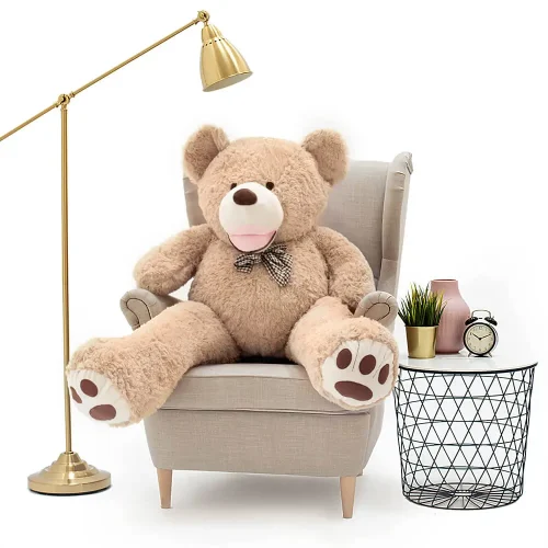 Teddyway Bobo, ours en peluche géant XXL, peluche douce, 100 cm, 39 pouces, 3,3 pieds, marron clair - Teddyway