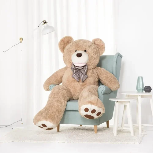 Teddyway Bobo, ours en peluche géant XXL, peluche douce, 100 cm, 39 pouces, 3,3 pieds, marron clair - Teddyway