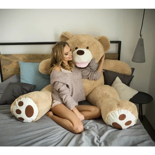 Teddyway Bobo, ours en peluche géant XXL, peluche douce, 130 cm, 51 pouces, 4,3 pieds, marron clair - Teddyway