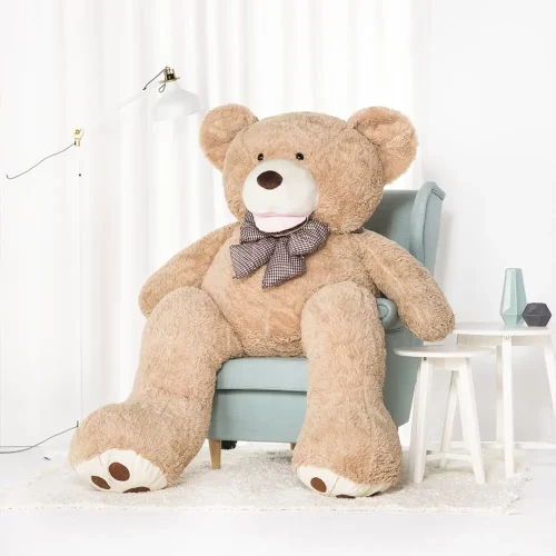Teddyway Bobo, ours en peluche géant XXL, peluche douce, 100 cm, 39 pouces, 3,3 pieds, marron clair - Teddyway
