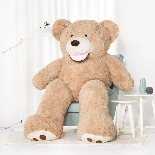 Teddyway Bobo, ours en peluche géant XXL, peluche douce, 100 cm, 39 pouces, 3,3 pieds, marron clair - Teddyway