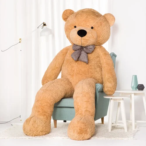 Ours en peluche géant Popo de Teddyway (XXL), peluche douce, 100 cm, 39 pouces, 3,3 pieds, marron clair - Teddyway