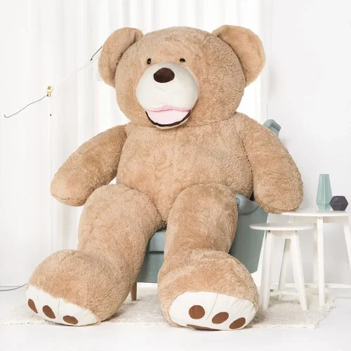 Teddyway Bobo, ours en peluche géant XXL, peluche douce, 100 cm, 39 pouces, 3,3 pieds, marron clair - Teddyway