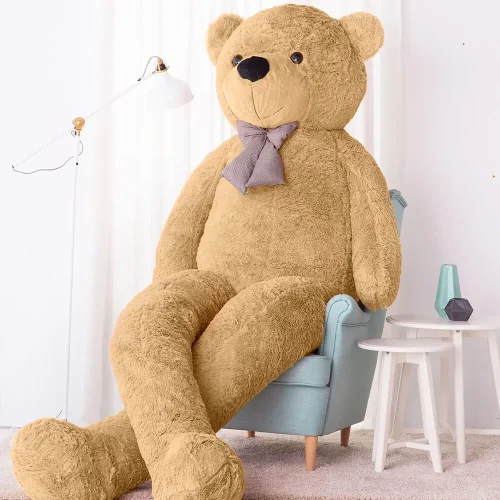 Ours en peluche géant Popo de Teddyway (XXL), peluche douce, 100 cm, 39 pouces, 3,3 pieds, marron clair - Teddyway