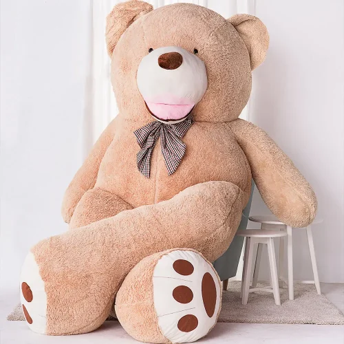 Teddyway Bobo, ours en peluche géant XXL, peluche douce, 100 cm, 39 pouces, 3,3 pieds, marron clair - Teddyway