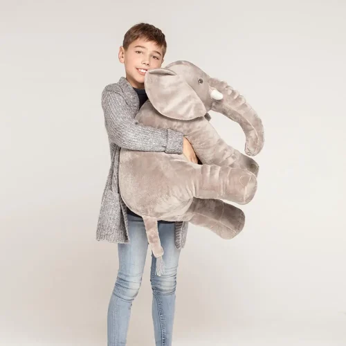 Éléphant en peluche Teddyway Hogo, jouet doux, 70 cm, 27 pouces, 2,3 pieds, gris - Teddyway