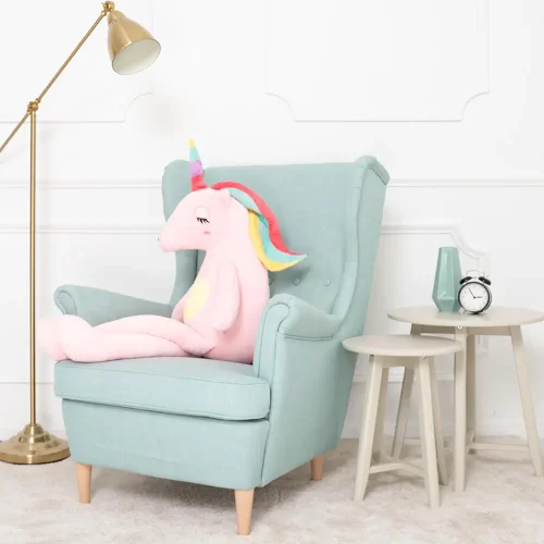 Peluche Licorne Géante Fefo de Teddyway (XXL), Douceur, 120 cm, 47 pouces, 3,9 pieds, Rose - Teddyway