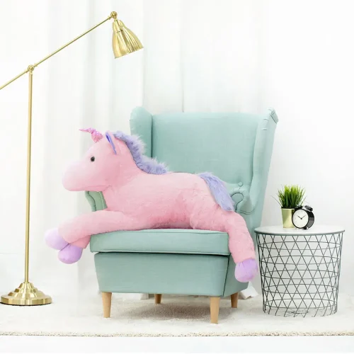 Peluche Licorne Soso de Teddyway, jouet doux, 70 cm, 27 pouces, 2,3 pieds, rose - Teddyway