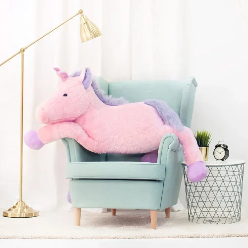 Peluche Licorne Soso de Teddyway, jouet doux, 70 cm, 27 pouces, 2,3 pieds, rose - Teddyway