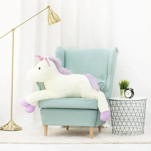 Peluche Licorne Soso de Teddyway, jouet doux, 70 cm, 27 pouces, 2,3 pieds, rose - Teddyway