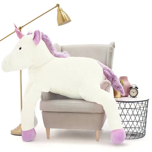 Peluche Licorne Soso de Teddyway, jouet doux, 70 cm, 27 pouces, 2,3 pieds, rose - Teddyway