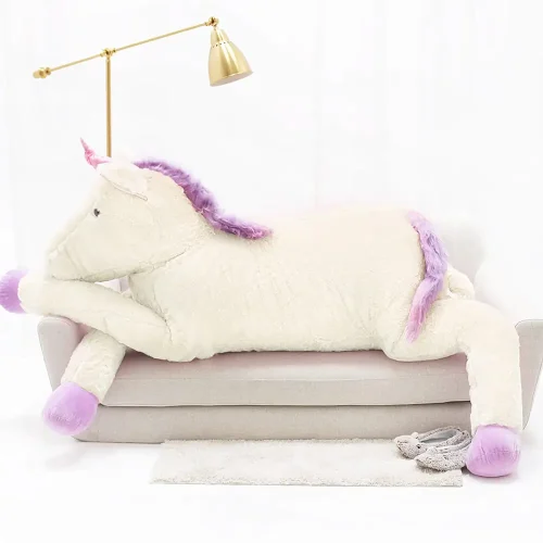 Peluche Licorne Soso de Teddyway, jouet doux, 70 cm, 27 pouces, 2,3 pieds, rose - Teddyway