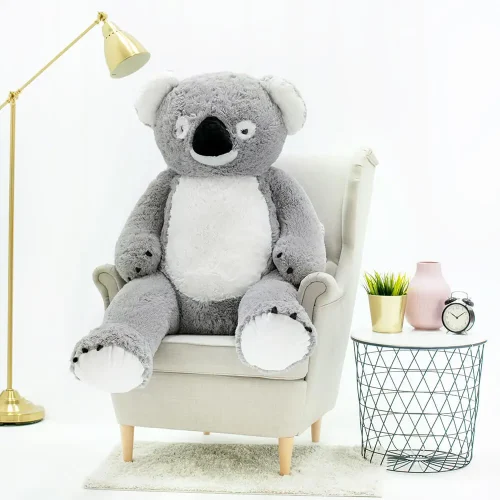 Peluche géante Koko Koko de Teddyway (XXL), peluche douce, 100 cm, 39 pouces, 3,3 pieds, grise - Teddyway