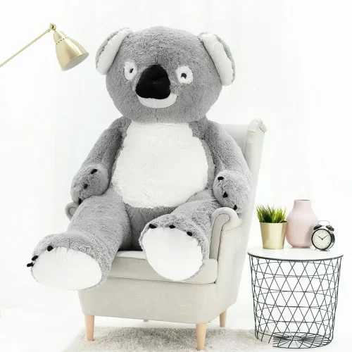 Peluche géante Koko Koko de Teddyway (XXL), peluche douce, 100 cm, 39 pouces, 3,3 pieds, grise - Teddyway
