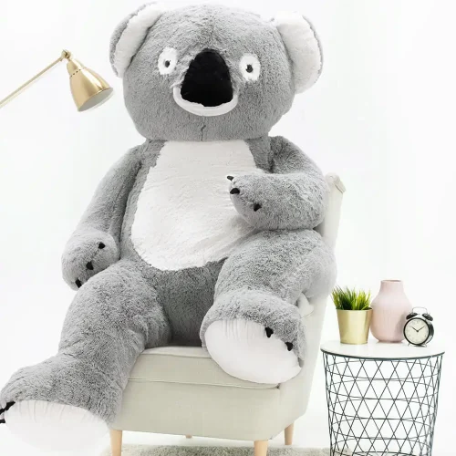 Peluche géante Koko Koko de Teddyway (XXL), peluche douce, 100 cm, 39 pouces, 3,3 pieds, grise - Teddyway