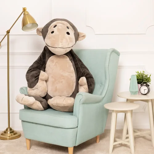 Singe en peluche Teddyway Moto, jouet doux, 90 cm, 35 pouces, 2,9 pieds, marron foncé - Teddyway