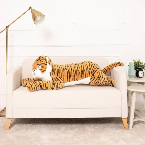 Peluche Tigre Tino Teddyway, jouet doux, 70 cm, 27 pouces, 2,3 pieds, jaune - Teddyway
