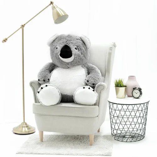 Peluche géante Koko Koko de Teddyway (XXL), peluche douce, 100 cm, 39 pouces, 3,3 pieds, grise - Teddyway