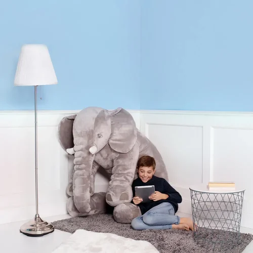 Éléphant en peluche Teddyway Hogo, jouet doux, 70 cm, 27 pouces, 2,3 pieds, gris - Teddyway