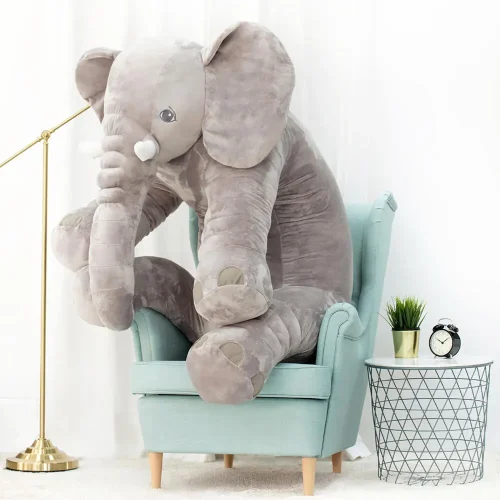 Éléphant en peluche Teddyway Hogo, jouet doux, 70 cm, 27 pouces, 2,3 pieds, gris - Teddyway