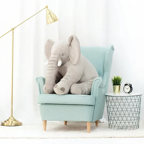 Éléphant en peluche Teddyway Hogo, jouet doux, 70 cm, 27 pouces, 2,3 pieds, gris - Teddyway