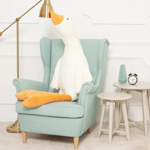 Oie en peluche Teddyway Goso, jouet doux, 90 cm, 35 pouces, 2,9 pieds, blanche - Teddyway