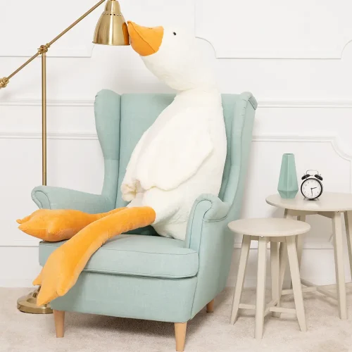 Oie en peluche Teddyway Goso, jouet doux, 90 cm, 35 pouces, 2,9 pieds, blanche - Teddyway