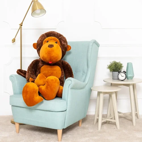Singe en peluche Moko de Teddyway, jouet doux, 90 cm, 35 pouces, 2,9 pieds, marron - Teddyway