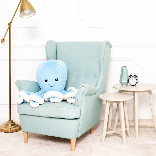 Poulpe géant en peluche Opus Big Plush, peluche douce, 80 cm, 31 pouces, 2,6 pieds, bleu - Teddyway