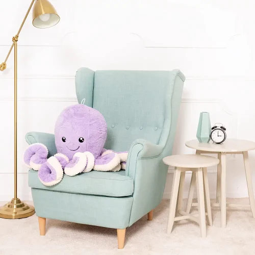 Poulpe géant en peluche Opus Big Plush, peluche douce, 80 cm, 31 pouces, 2,6 pieds, bleu - Teddyway
