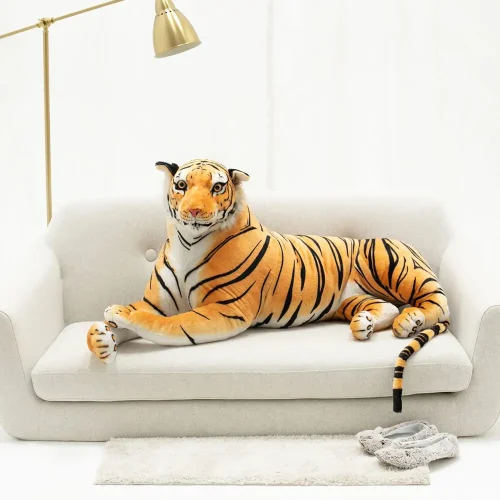 Peluche Tigre Tigo de Teddyway, jouet doux, 70 cm, 27 pouces, 2,3 pieds, jaune - Teddyway