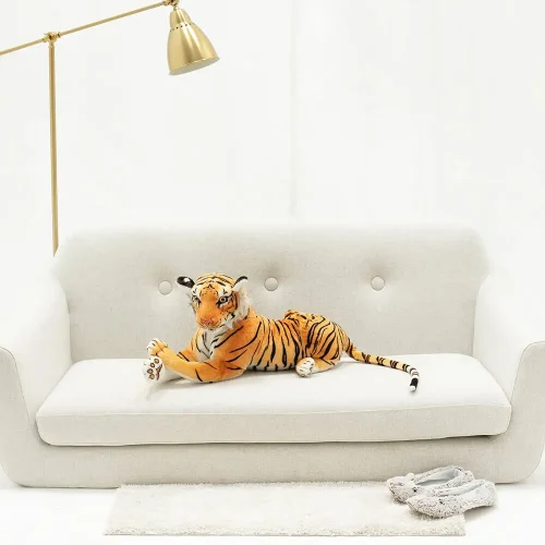Peluche Tigre Tigo de Teddyway, jouet doux, 70 cm, 27 pouces, 2,3 pieds, jaune - Teddyway