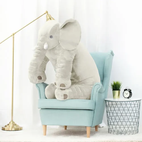 Éléphant en peluche Teddyway Hogo, jouet doux, 70 cm, 27 pouces, 2,3 pieds, gris - Teddyway