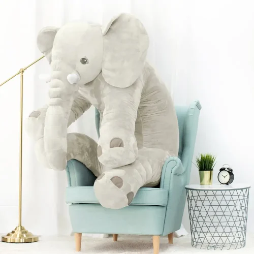 Éléphant en peluche Teddyway Hogo, jouet doux, 70 cm, 27 pouces, 2,3 pieds, gris - Teddyway