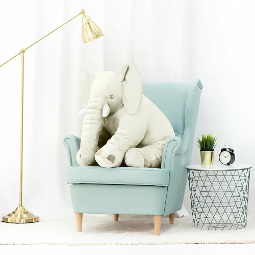 Éléphant en peluche Teddyway Hogo, jouet doux, 70 cm, 27 pouces, 2,3 pieds, gris - Teddyway