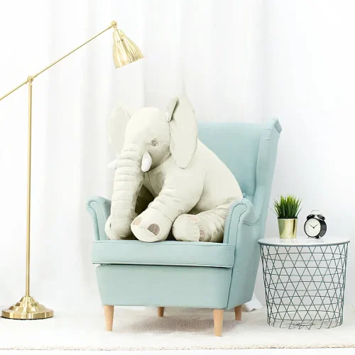 Éléphant en peluche Teddyway Hogo, jouet doux, 70 cm, 27 pouces, 2,3 pieds, gris - Teddyway