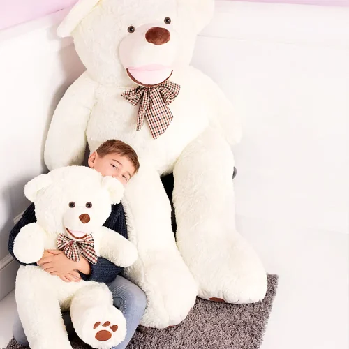 Teddyway Bobo, ours en peluche géant XXL, peluche douce, 100 cm, 39 pouces, 3,3 pieds, blanc - Teddyway