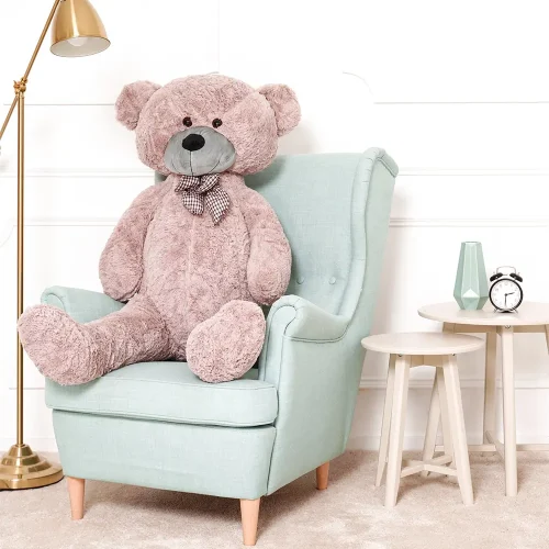 Ours en peluche géant Popo de Teddyway (XXL), peluche douce, 100 cm, 39 pouces, 3,3 pieds, marron clair - Teddyway