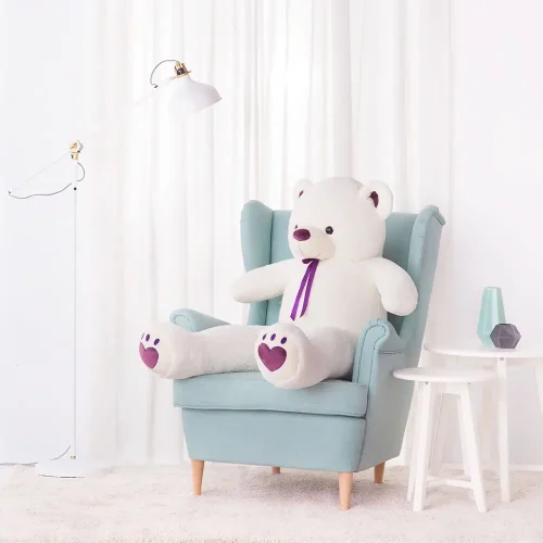 Gros ours en peluche, peluche douce, 100 cm, 39 pouces, 3,3 pieds, marron clair, Toto - Teddyway