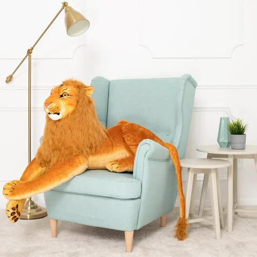 Lion géant en peluche Teddyway Levo, taille XXL, 130 cm, jaune - Teddyway